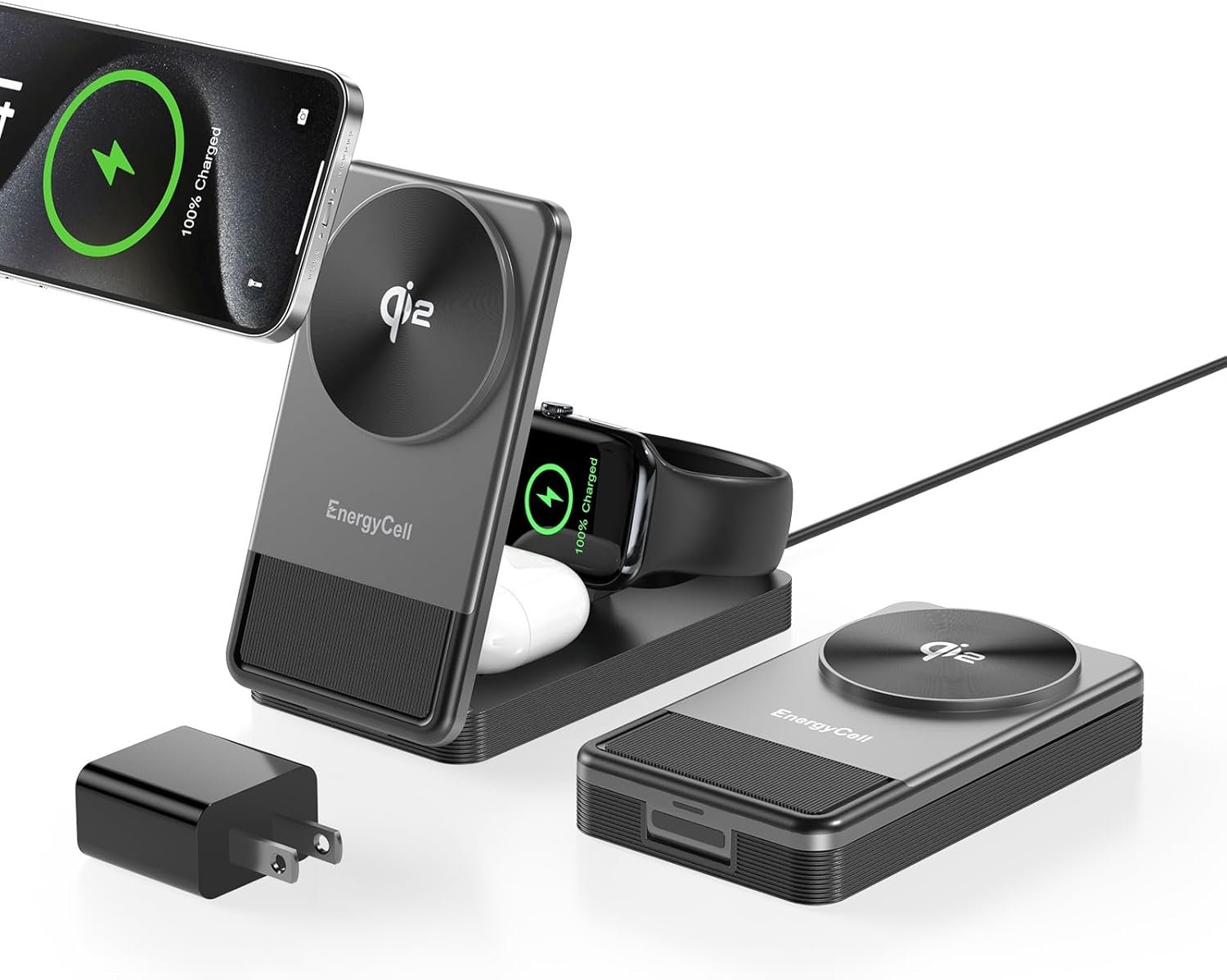 Qi2 3 in 1 Wi-fi Charging Station for Apple, 15W Wi-fi Journey Charger for iPhone 16/15/15 Professional/14/13/12, Apple Watch, Airpods, Quick Charger for A number of Gadgets Apple Qi2 3 in 1 Wi-fi Charging Station for Apple, 15W Wi-fi Journey Charger for iPhone 16/15/15 Professional/14/13/12, Apple Watch, Airpods, Quick Charger for A number of Gadgets Apple
