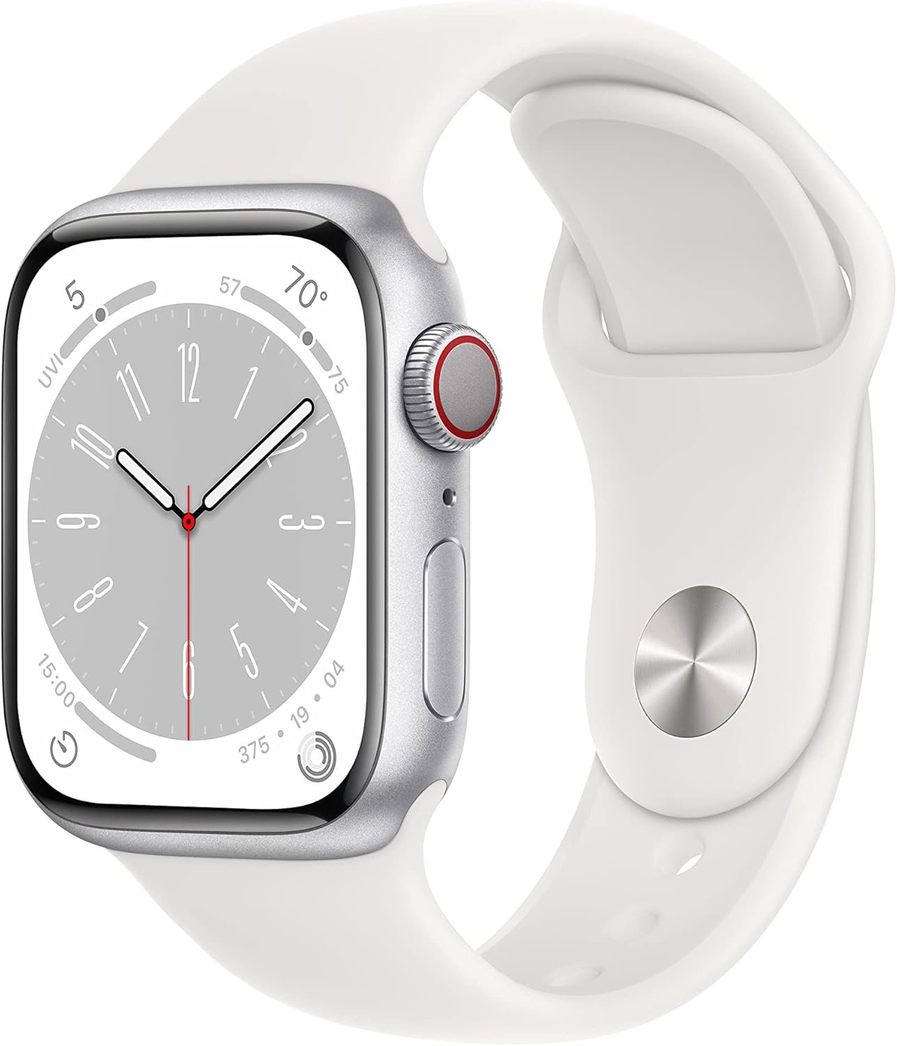 Apple Watch Sequence 8 (GPS + Mobile, 41mm) – Silver Aluminum Case with White Sport S/M Band (Renewed Premium) Apple Watch Sequence 8 (GPS + Mobile, 41mm) – Silver Aluminum Case with White Sport S/M Band (Renewed Premium)
