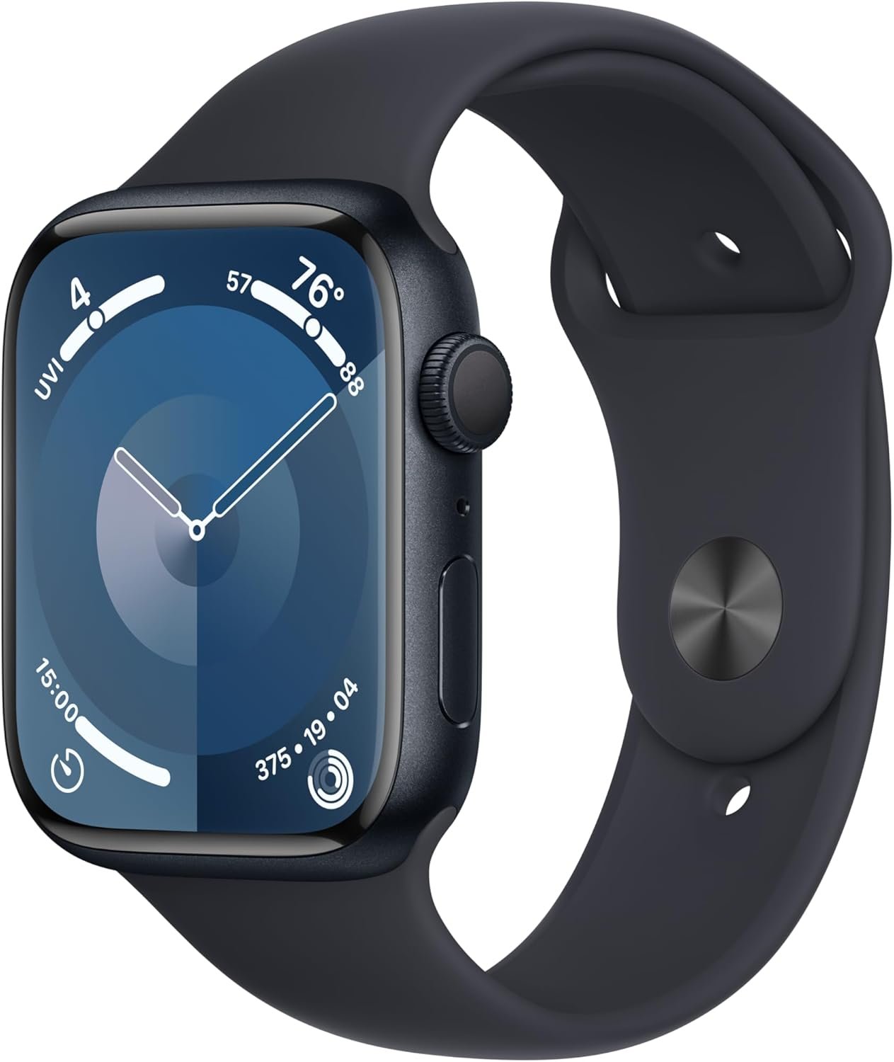 Apple Watch Sequence 9 [GPS 45mm] Smartwatch with Midnight Aluminum Case with Midnight Sport Band M/L. Health Tracker, ECG Apps, All the time-On Retina Show, Water Resistant