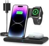 Wi-fi Charger iPhone Charging Station: 3 in 1 Charger Stand A number of Gadgets for Apple – iPhone 15 14 Professional Max 13 12 11 – Watch 9 8 7 6 5 4 3 2 Se – Airpods 3 2 Professional