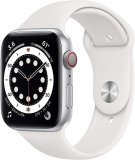 Apple Watch Collection 6 (GPS + Mobile, 40mm) – Silver Aluminum Case with White Sport Band (Renewed)
