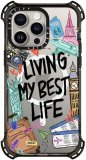 CASETiFY Bounce iPhone 15 Professional Max Case [6X Military Grade Drop Tested / 21.3ft Drop Protection/Compatible with Magsafe] – Artwork Prints – Journey Lover by Nawara Studio – Clear Black