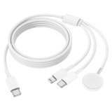 Apple Watch Charger,Apple Watch Magnetic Quick Charger to USB C Cable,3 in 1 Apple Watch Charging Cable 6 FT,Appropriate with Apple Watch Collection 9/8/7/6/SE/5/4,iPhone 16/15/14/13/12/11,ipad And many others.