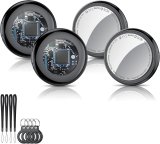 Air Tag (Black) 4-Pack, Bluetooth Tracker Work with Apple Discover My (iOS Solely), Key Finder and Merchandise Locator Sensible Tag with Protecting Case/Key Ring/Lanyard, Tracker Tag for Keys/Baggage/Pockets, and so on.