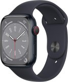 Apple Watch Collection 8 [GPS + Cellular, 45mm] – Midnight Aluminum Case with Midnight Sport Band, M/L (Renewed)