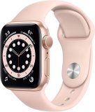 Apple Watch Collection 6 (GPS, 40mm) – Gold Aluminum Case with Pink Sand Sport Band (Renewed)